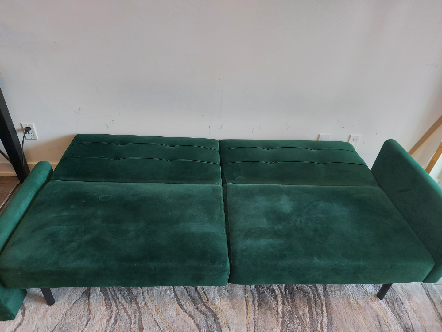 Lucid Comfort 74" Green Velvet Convertible Sofa - photo 4
