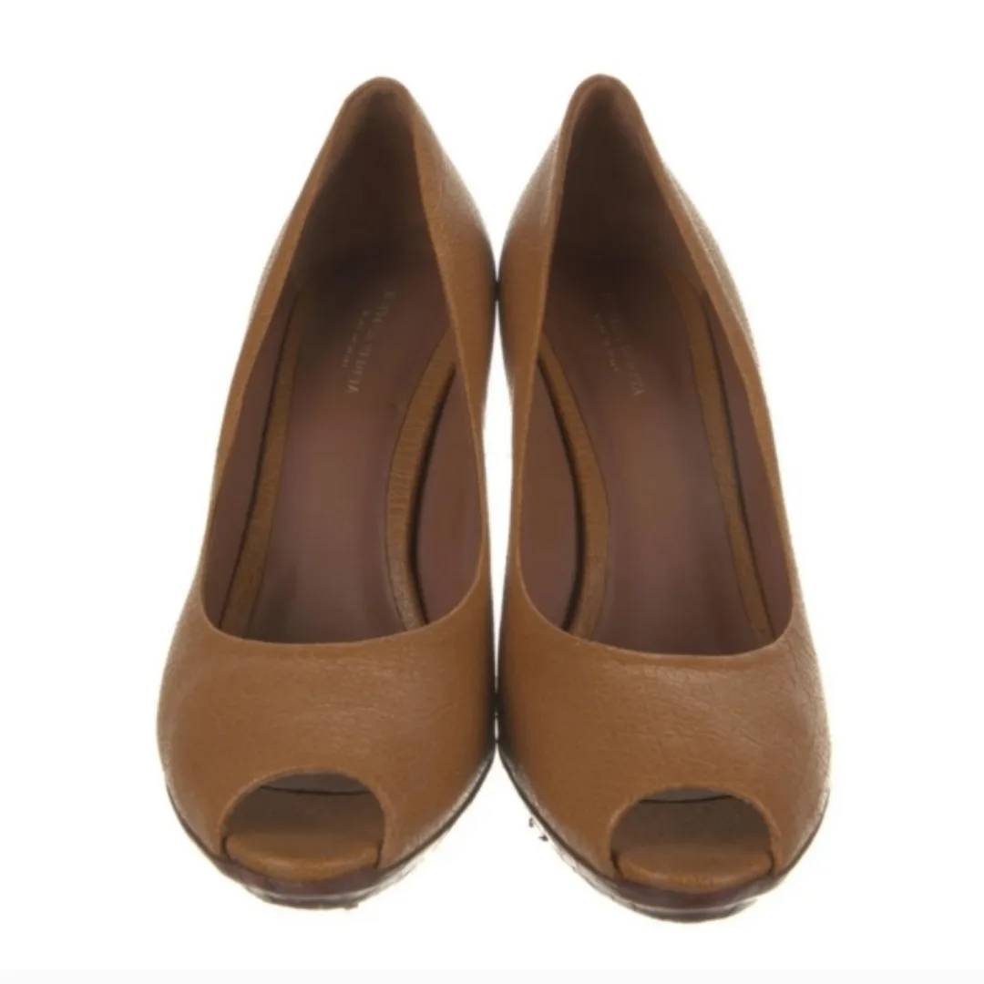 Bottega Veneta Leather Peep-Toe Heels image indicator(3)