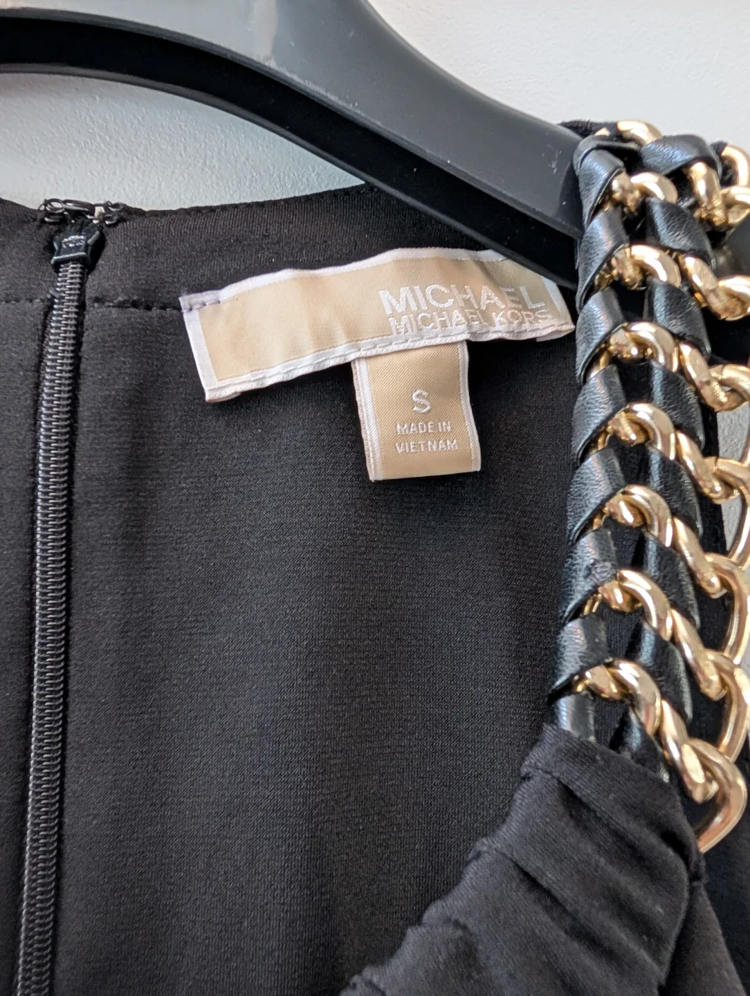 Michael Kors Black High Neck Tank Top with Gold Chain image indicator(2)