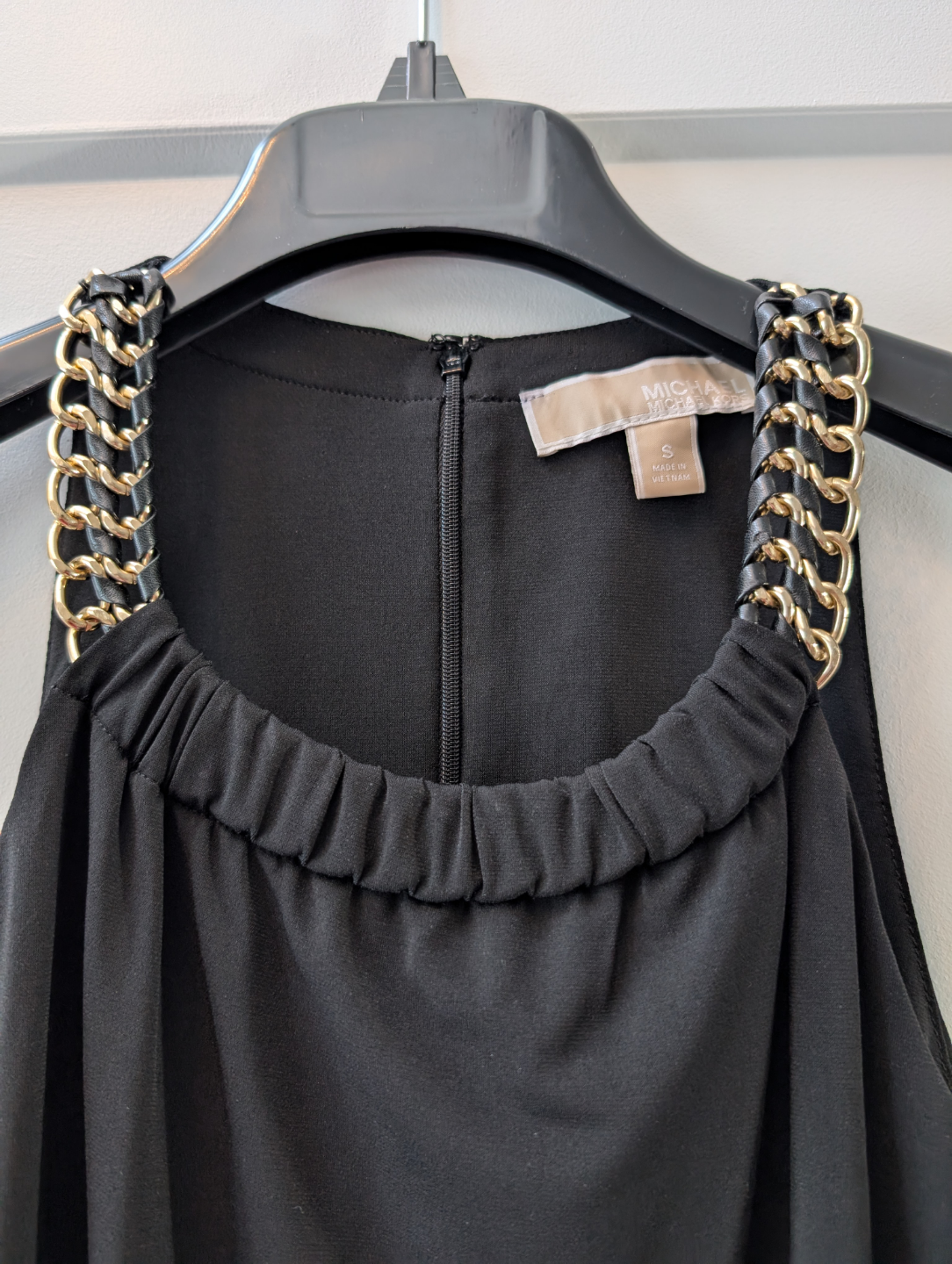 Michael Kors Black High Neck Tank Top with Gold Chain - photo 3