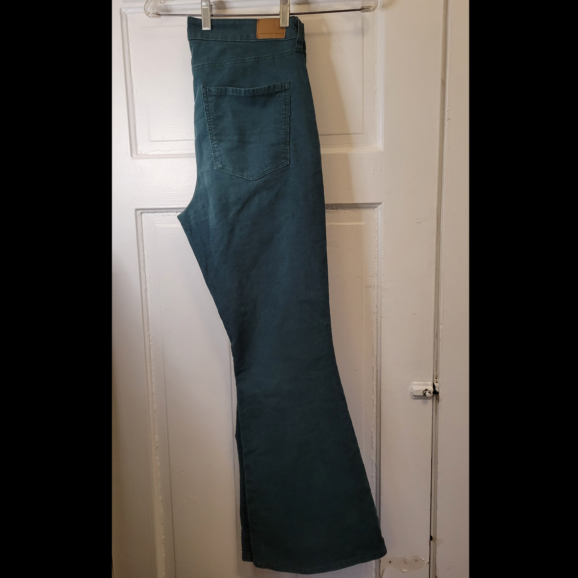 Dark Green Super High Rise Flare Cords (AE) - New Condition
