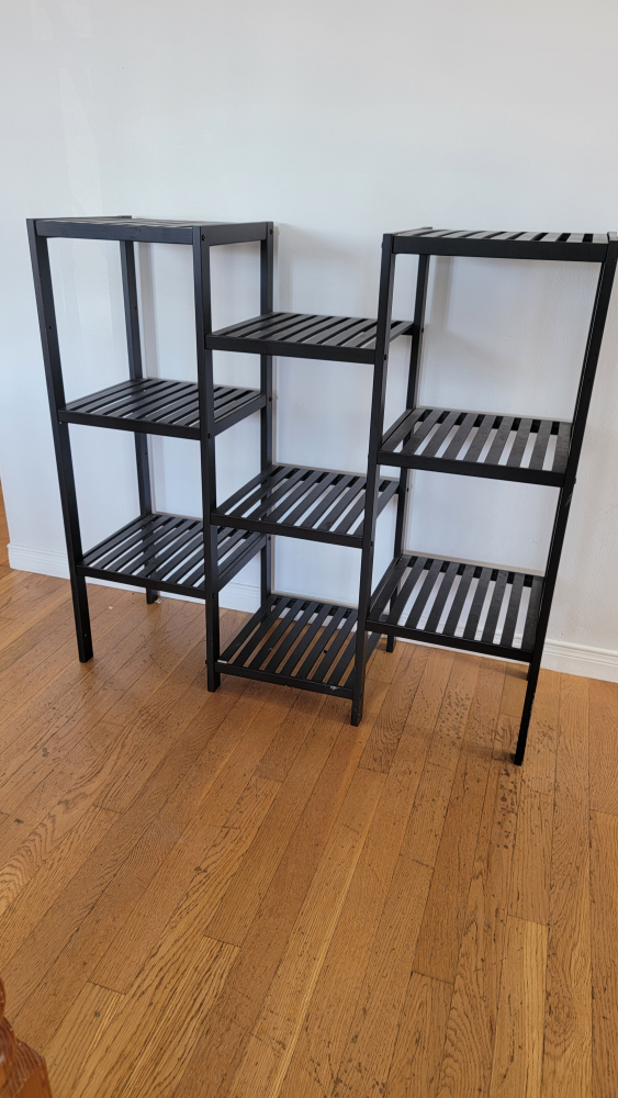Black Bamboo Shelving Unit