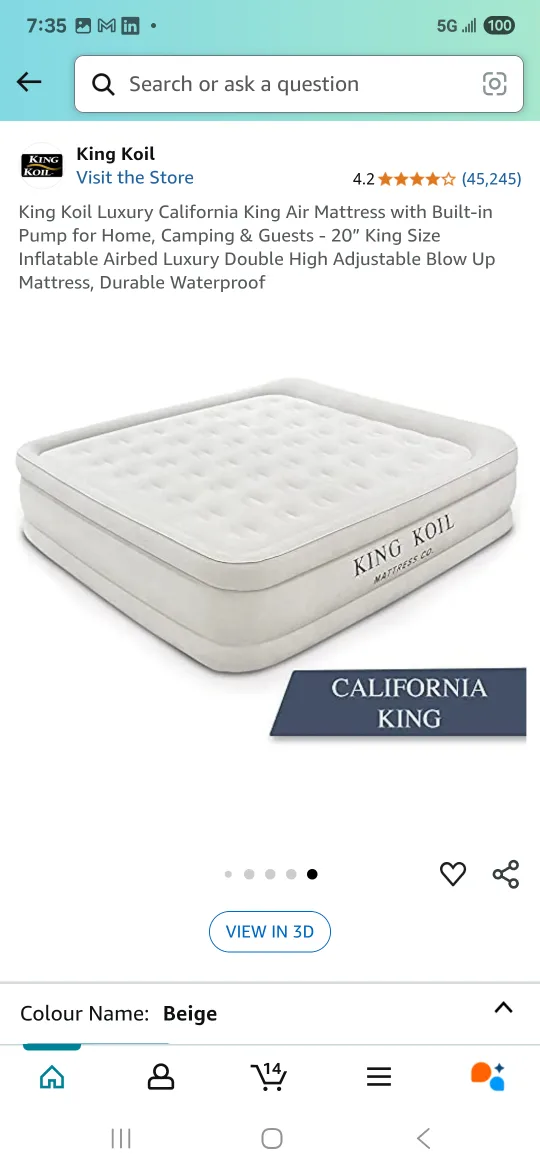 King Koil Luxury Airbed California King thumbnail