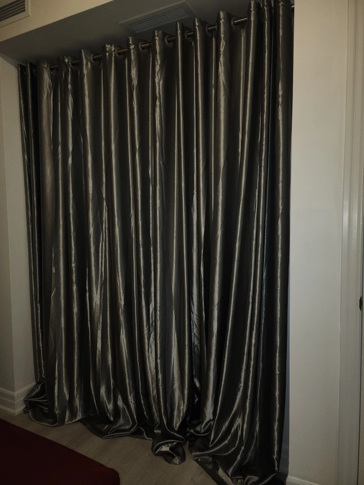 4 PC Grey Grommet Curtains - Room Darkening