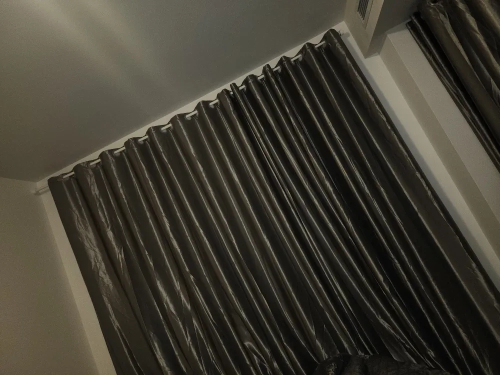 4 PC Grey Grommet Curtains - Room Darkening image indicator(2)