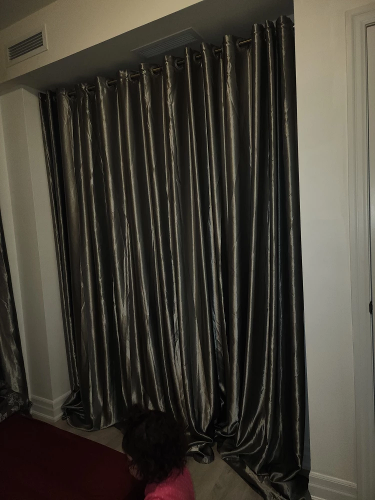4 PC Grey Grommet Curtains - Room Darkening - photo 3