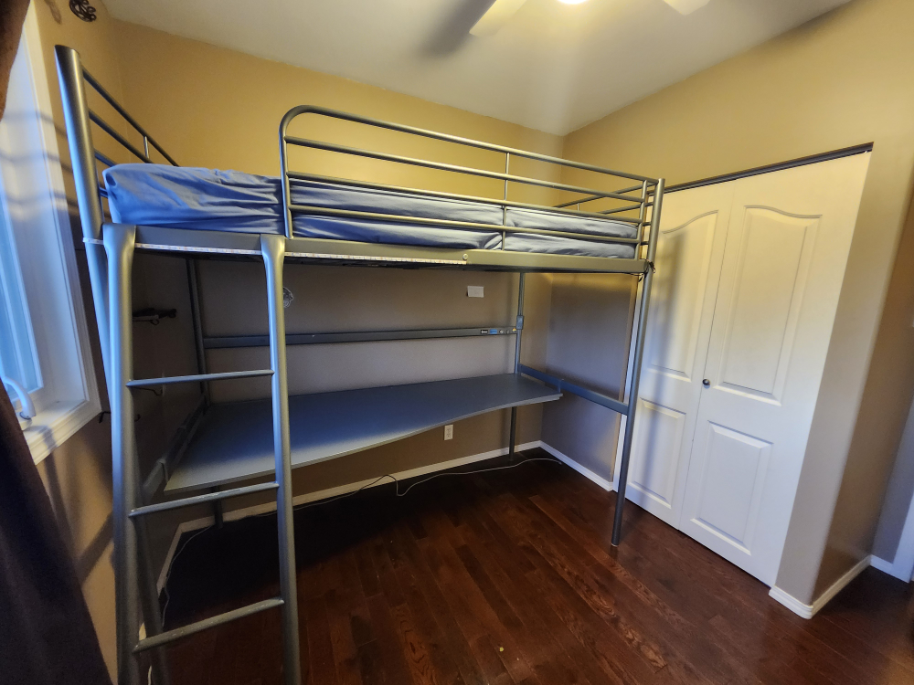 Metal Loft Bed with Built-in Desk - photo 2