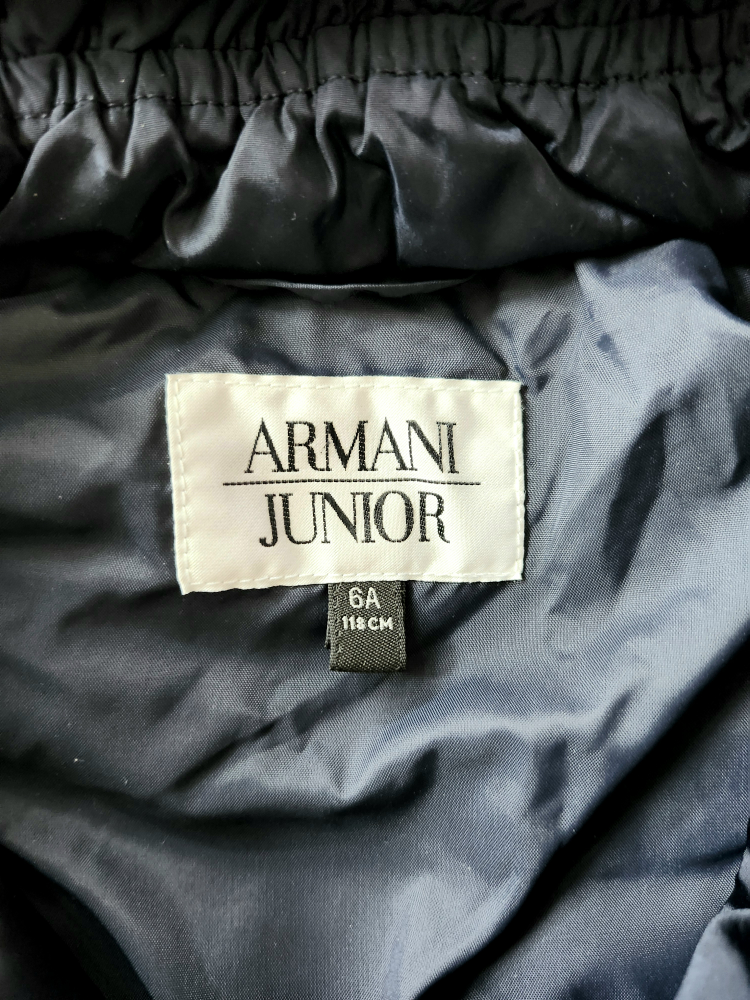 Armani Junior Girls' Dark Navy Blue Puffer Jacket Size 6A