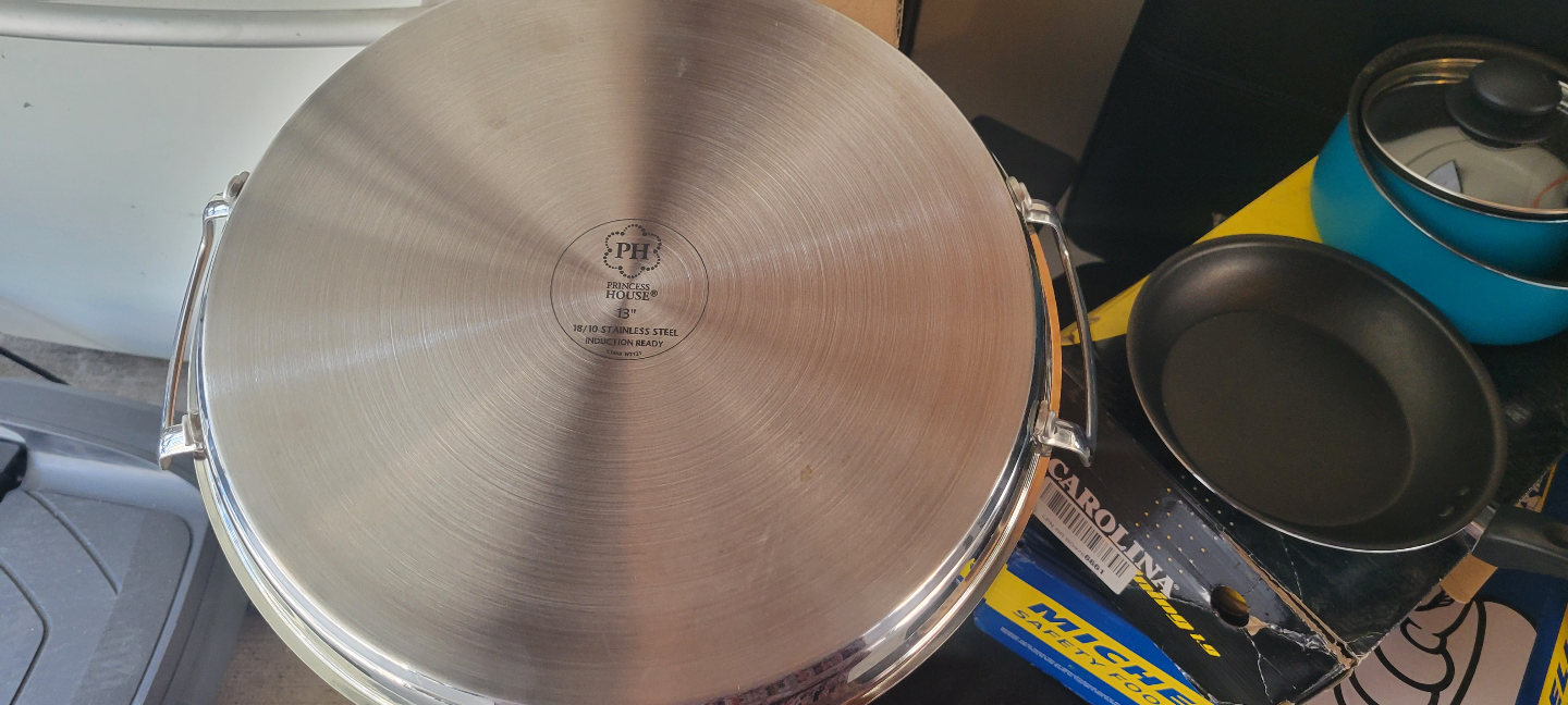 Princess House 13" Stainless Steel Skillet with Lid - photo 4