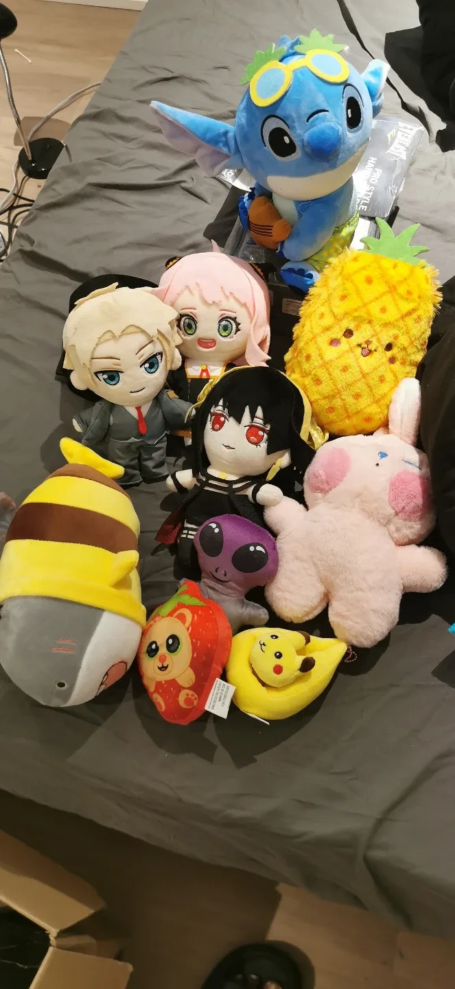 Lot of 10 Anime and Cartoon Plushies thumbnail
