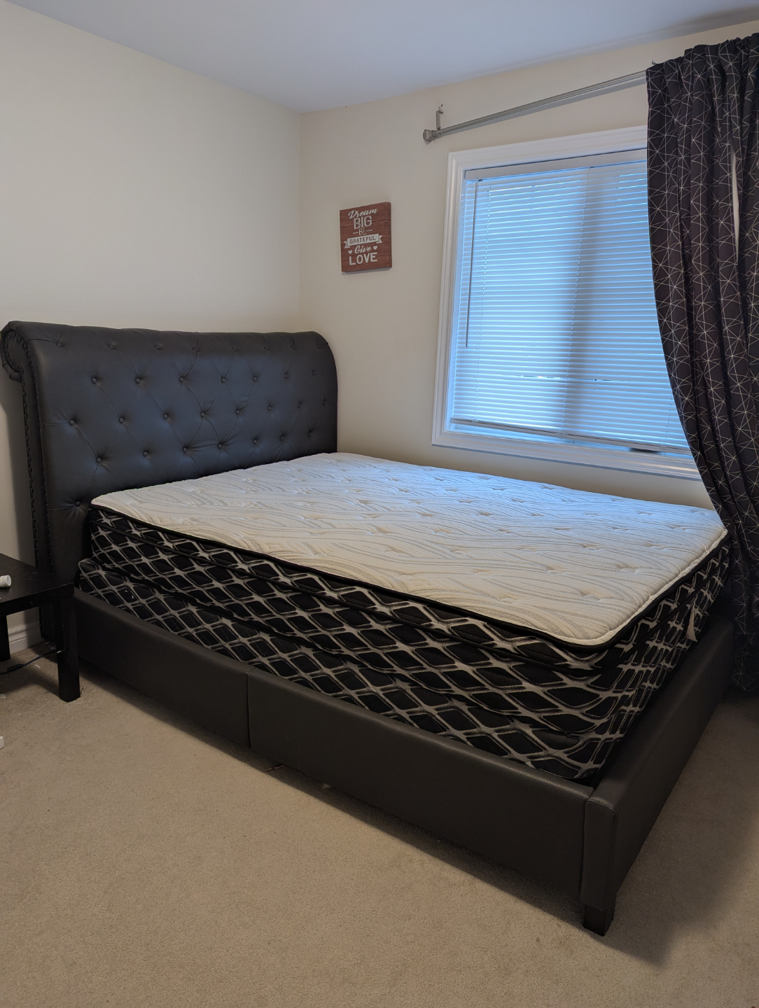 Queen-size bed frame and mattress - photo 2