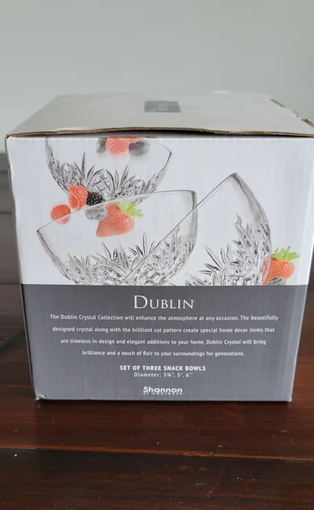 Dublin Collection Shannon Crystal Snack Bowls - Set of 3 image indicator(2)