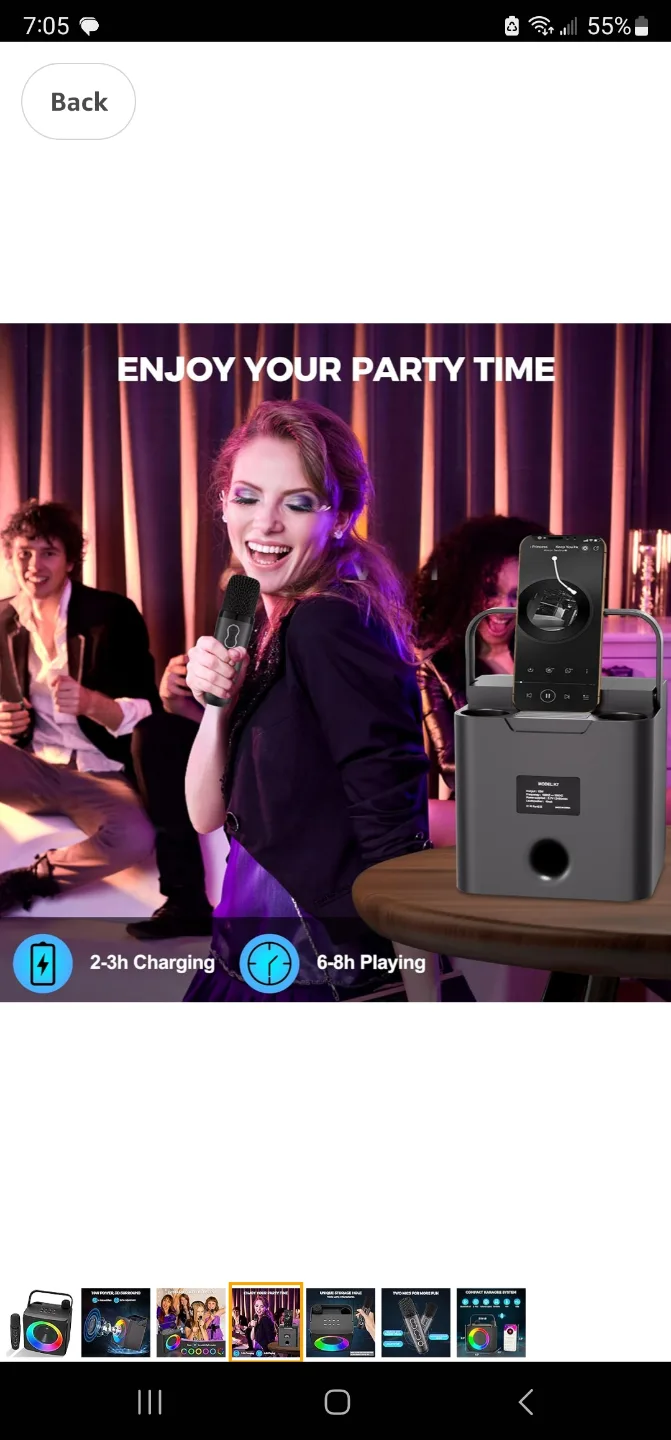 Karaoke Machine with Two Wireless Microphones image indicator(5)