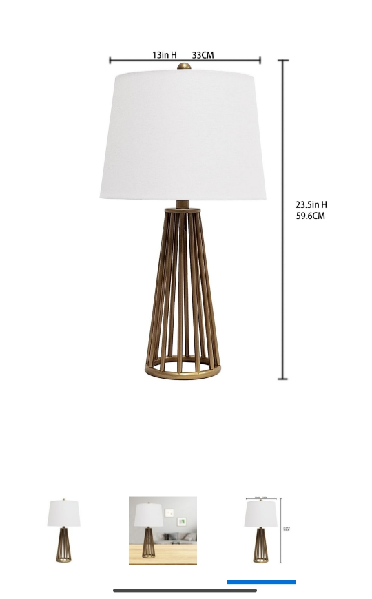 Home Trends 23.5" Gold Table Lamp - photo 3