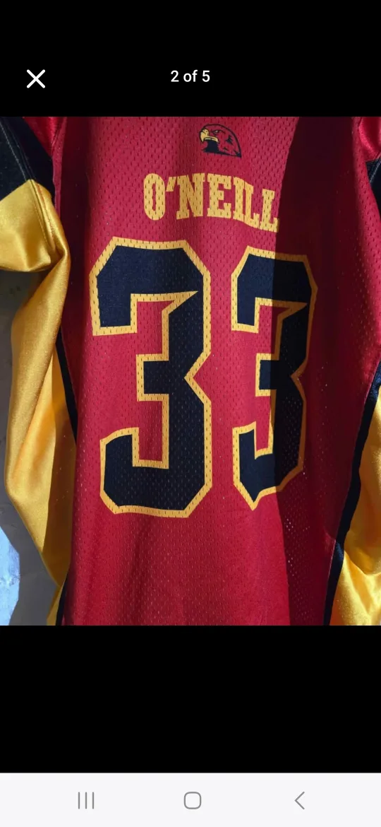 Men's Large Red Hawks #33 O'Neill Football Jersey image indicator(2)