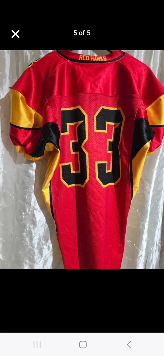 Men's Large Red Hawks #33 O'Neill Football Jersey image indicator(3)