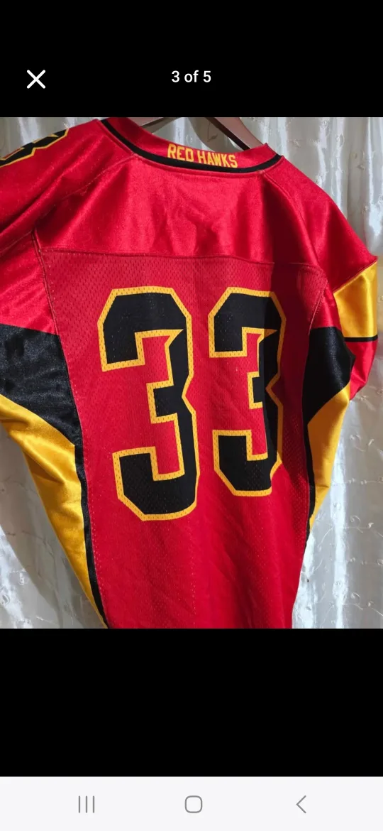 Men's Large Red Hawks #33 O'Neill Football Jersey image indicator(4)