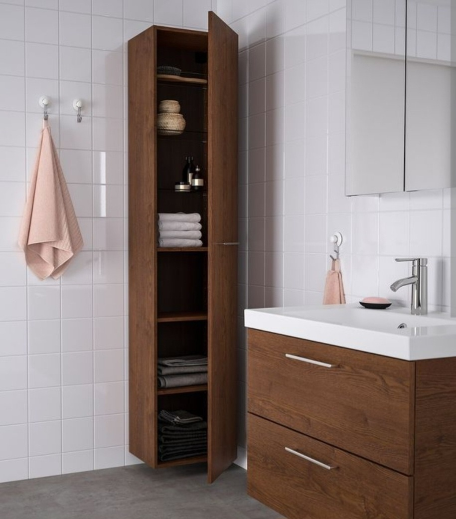 IKEA Bathroom Vanity Set with a tall cabinet