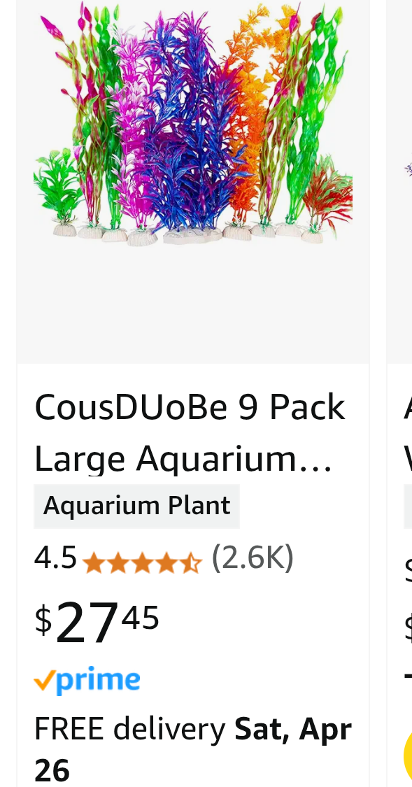 9 Pack Artificial Aquarium Plants
