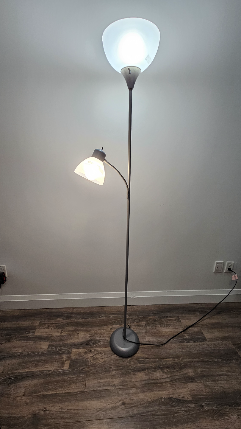 Grey Two-Light Floor Lamp - photo 2