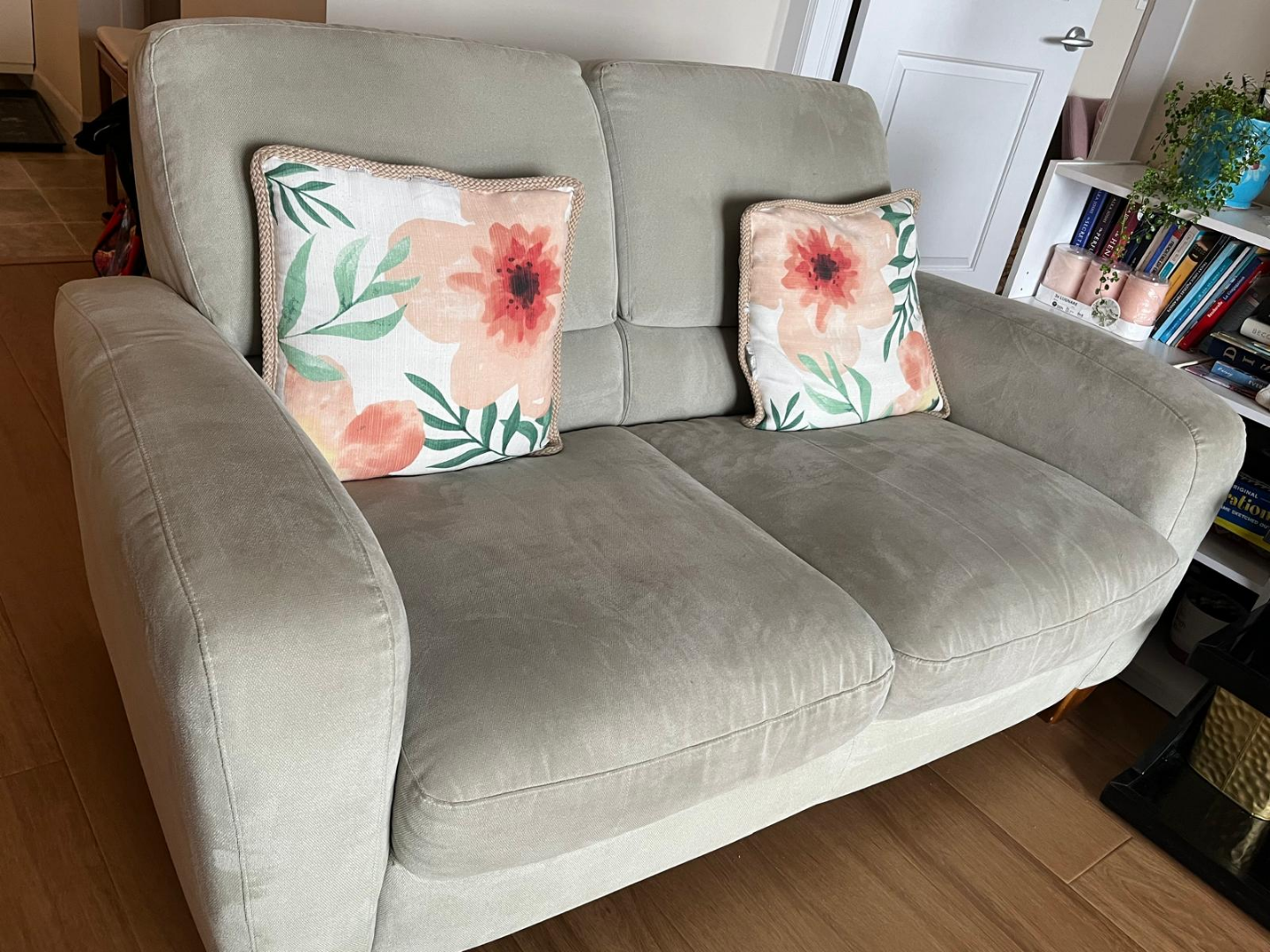 Love Seat - Beige Microfiber Sofa