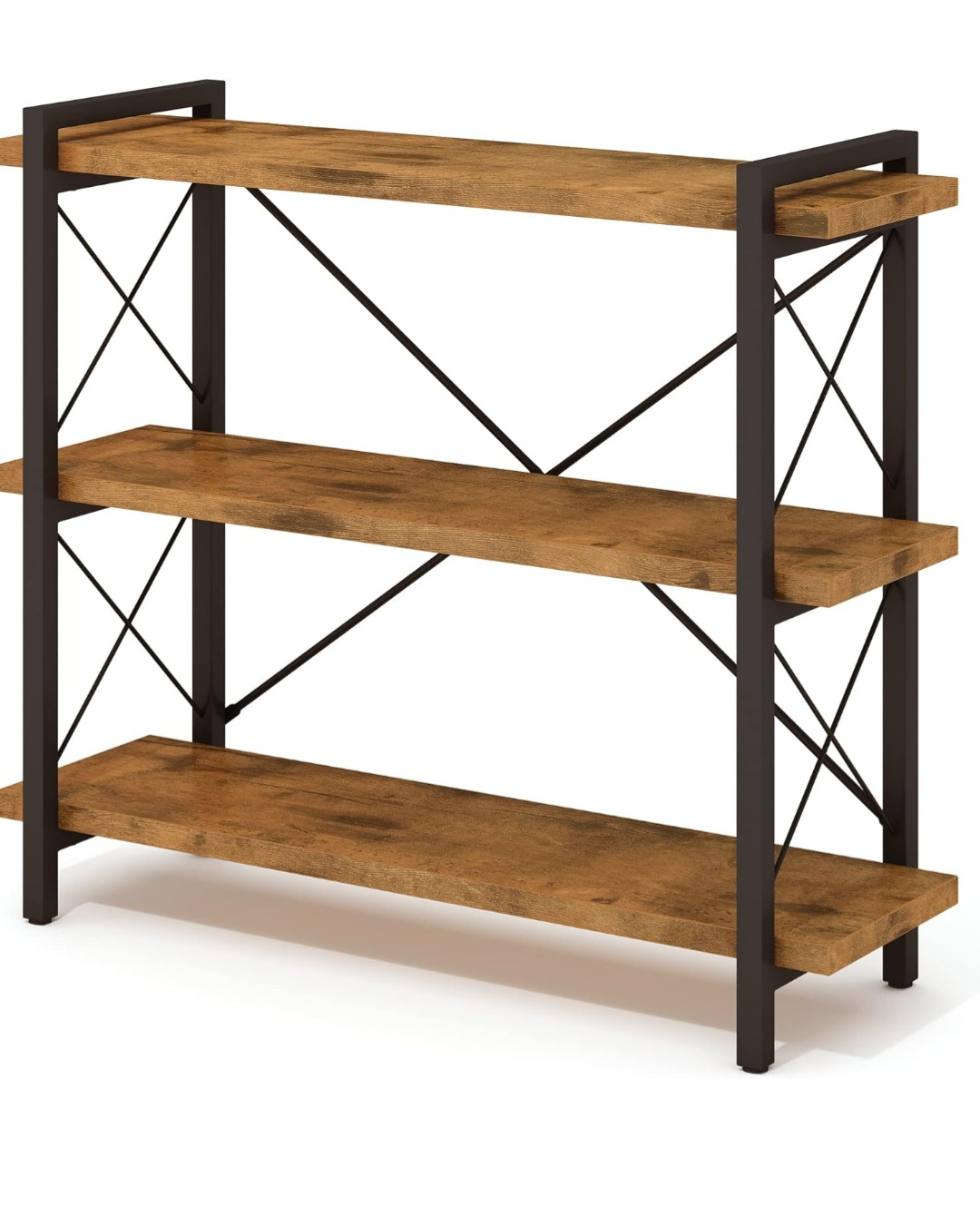 Three-Tier Industrial Bookcase