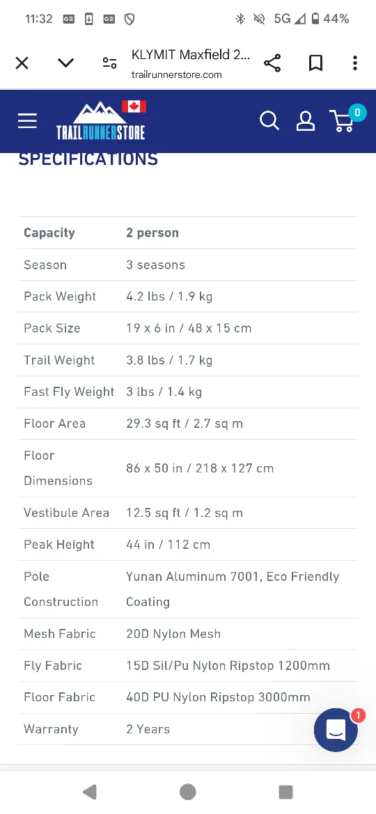 KLYMIT Maxfield 2 Person 3 Season Tent image indicator(2)