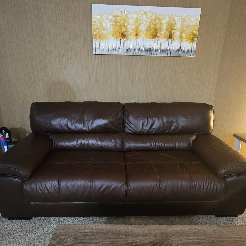 100% genuine Brown Leather couches