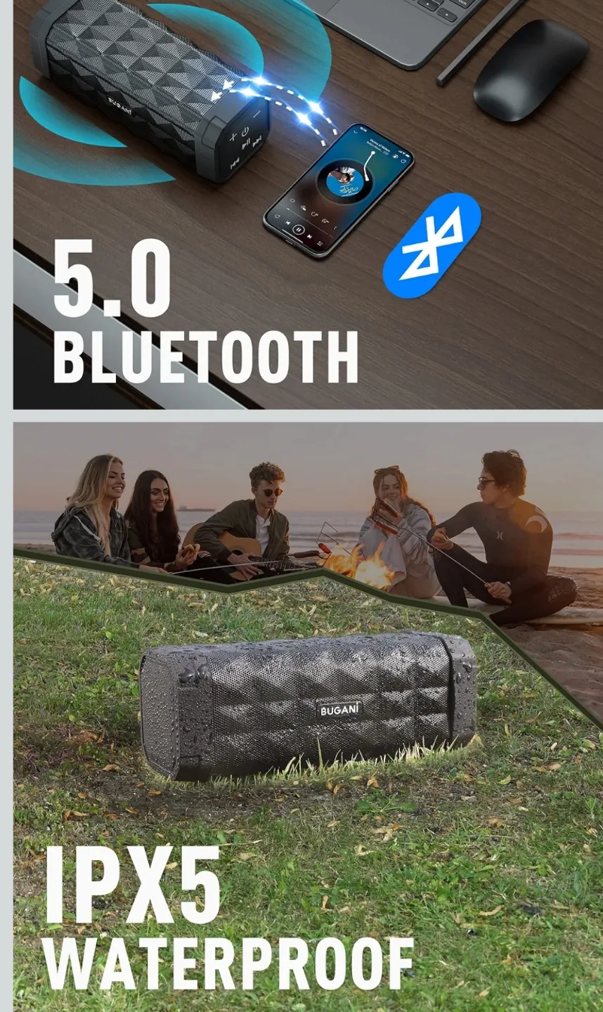 New never used  M99 Bluetooth Speaker BUGANI Speaker Bluetooth image indicator(5)