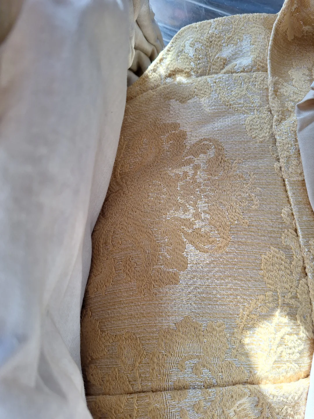 Vintage Gold Brocade Curtains (Kit Cat Club rescue) image indicator(2)