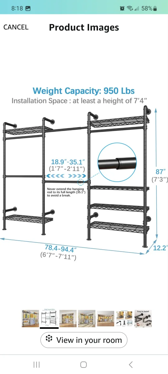 Heavy Duty Clothes Rack, Black image indicator(3)