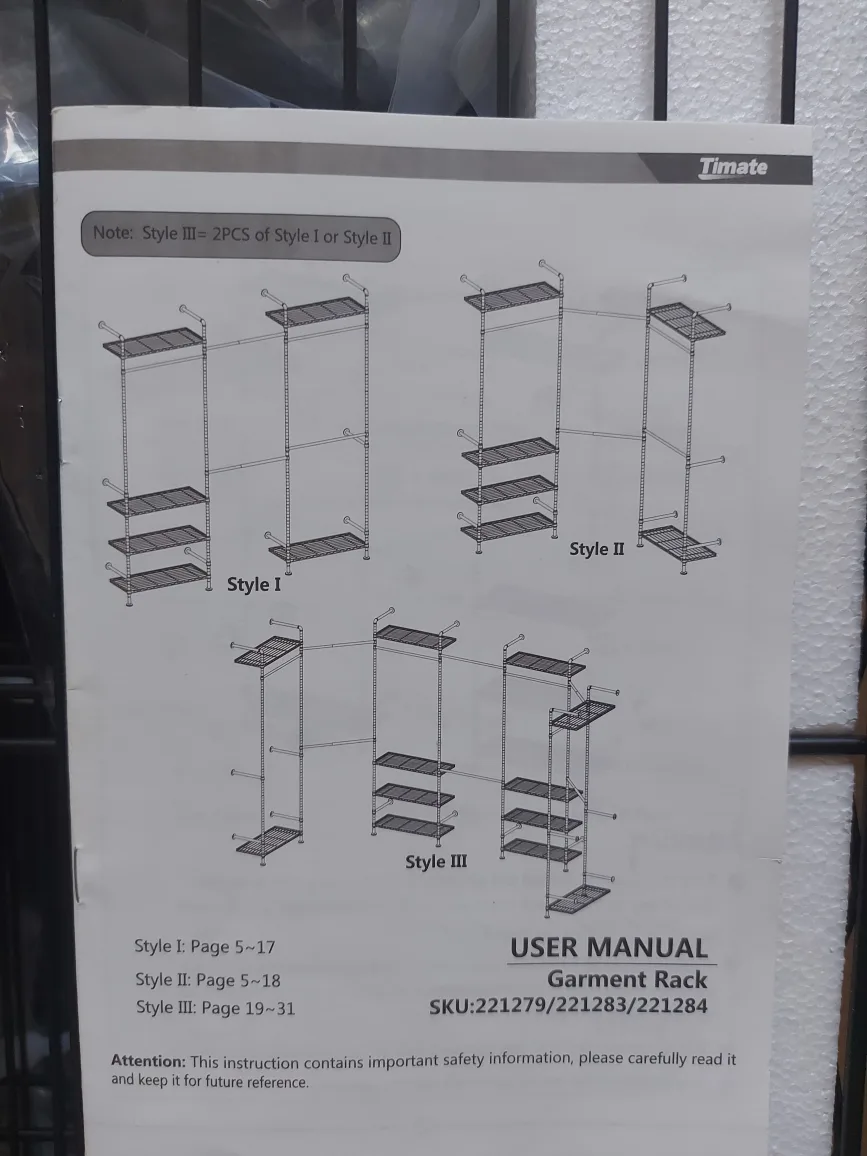 Heavy Duty Clothes Rack, Black image indicator(6)