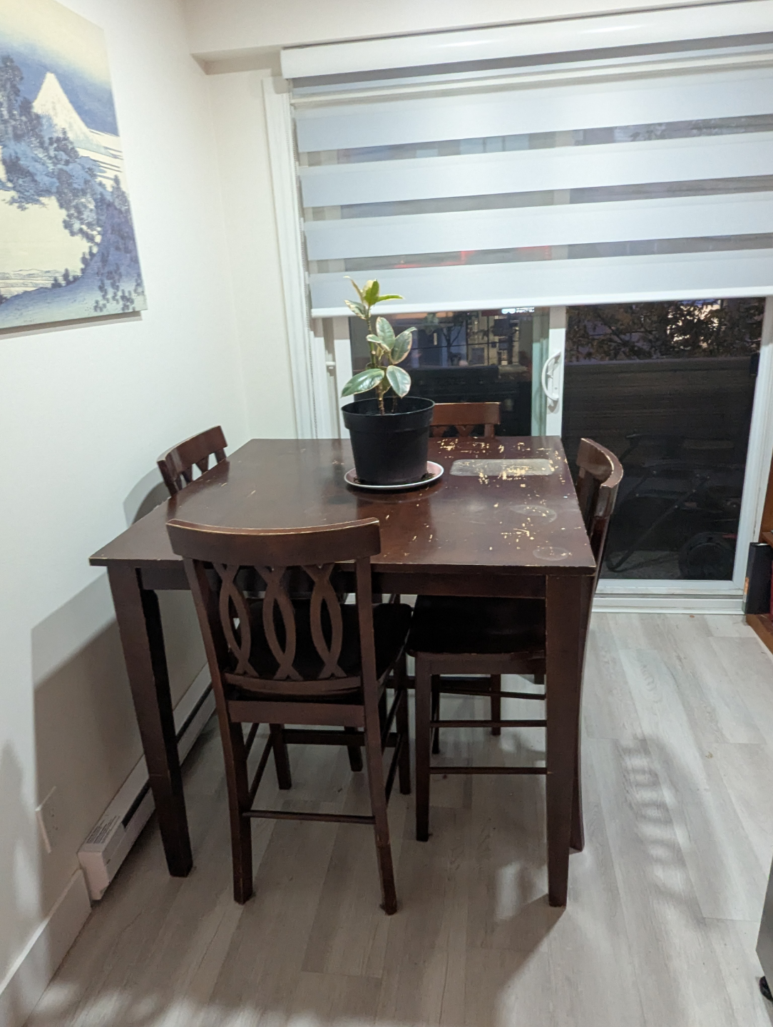 Dark Brown Kitchen Table and Four Chairs Set - photo 2