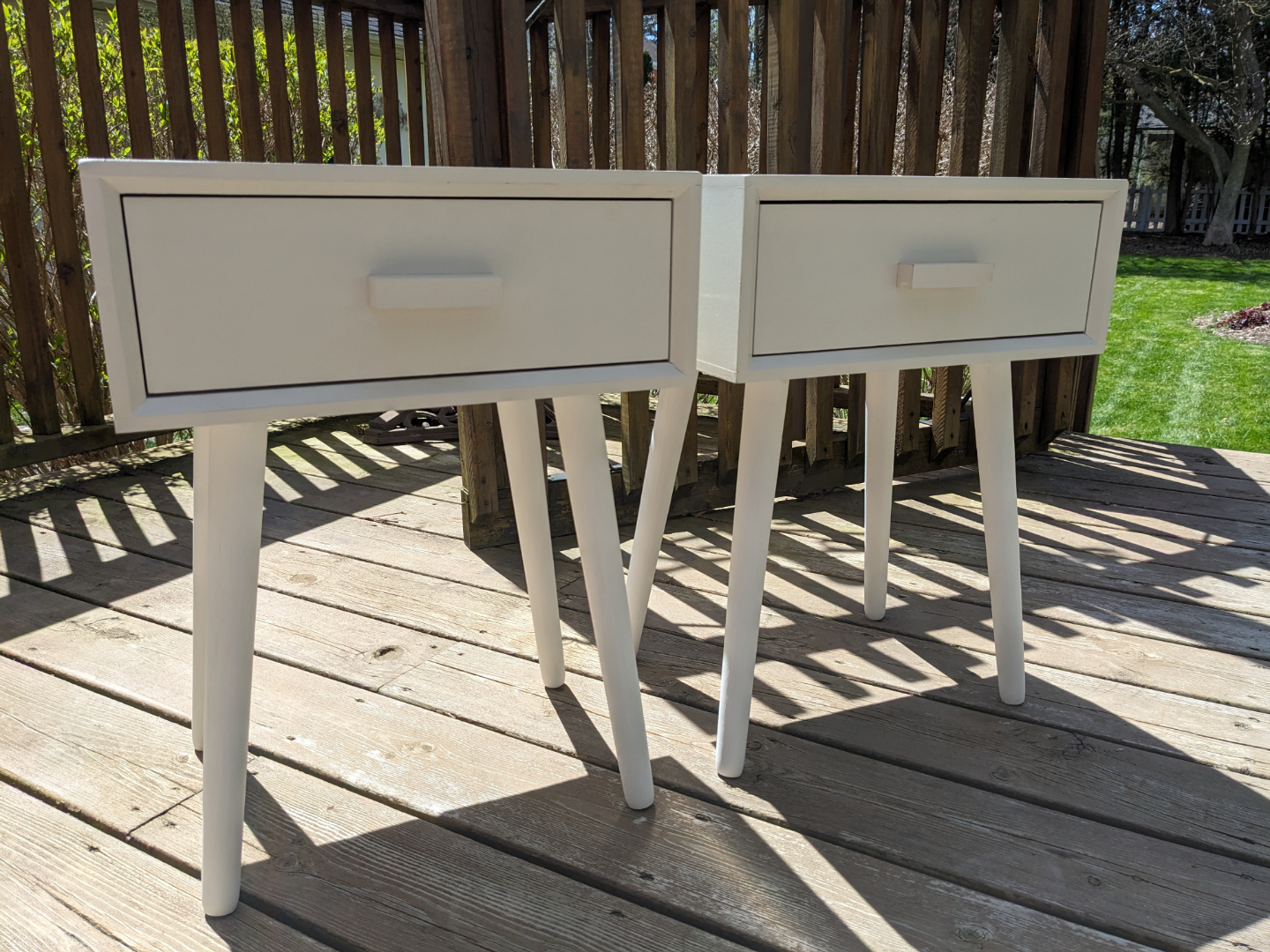 Pair of MCM Inspired Accent Tables / Nightstands