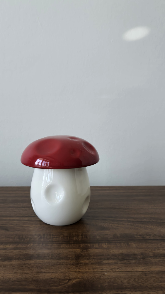 Vintage Mushroom Ashtray or Cookie jar - Ceramic in red - photo 2