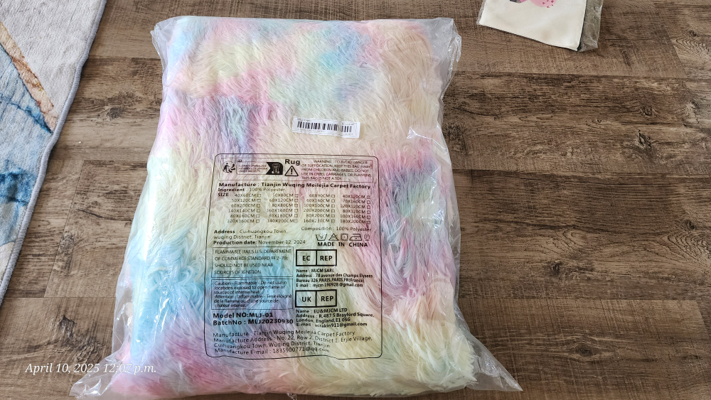 Rainbow Tie-Dye Fluffy Rug - photo 2