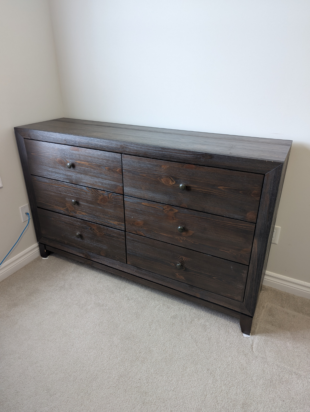 Dark Brown Six-Drawer Dresser