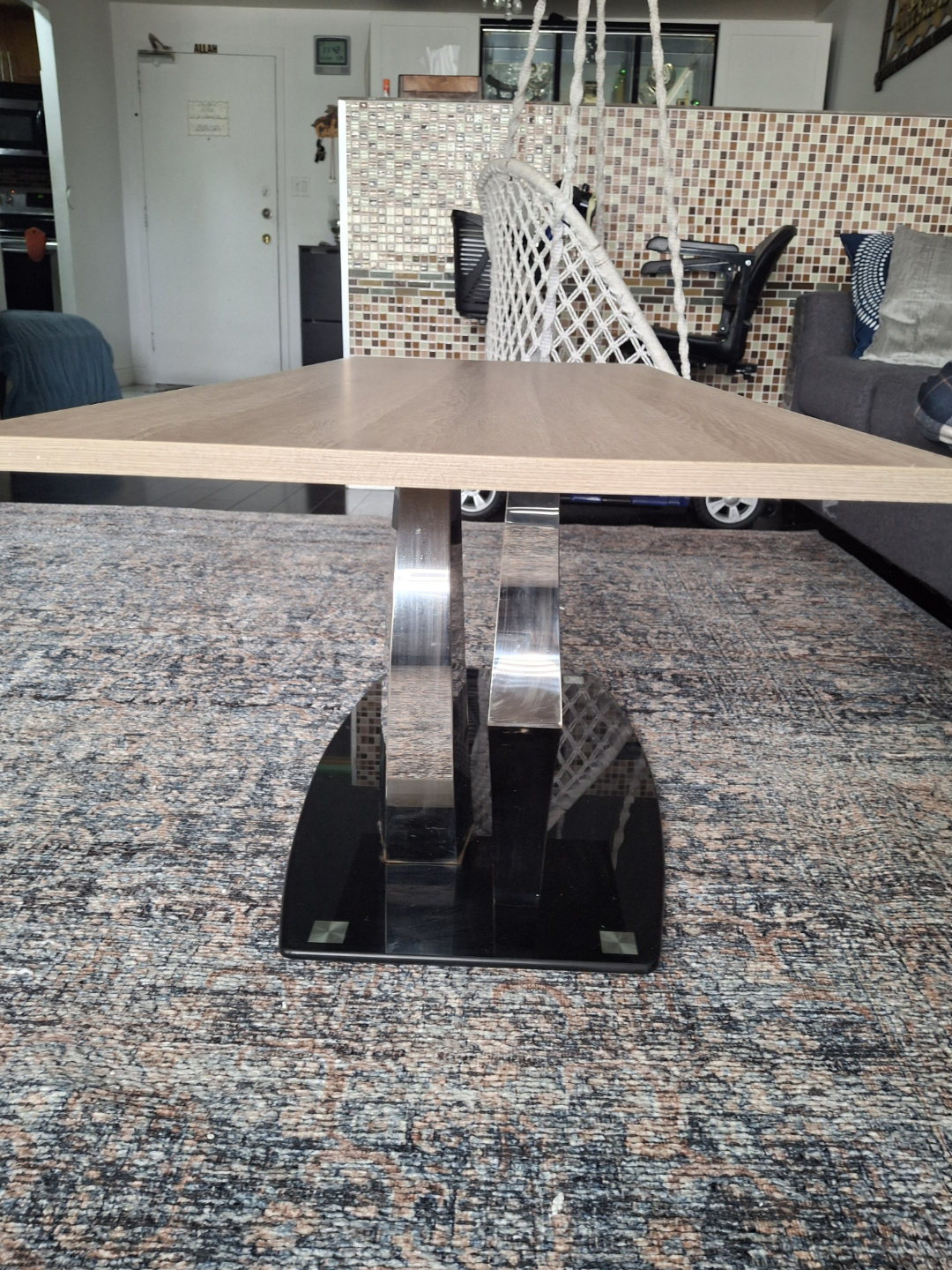 Modern Coffee Table with Glass and Chrome Legs - photo 4