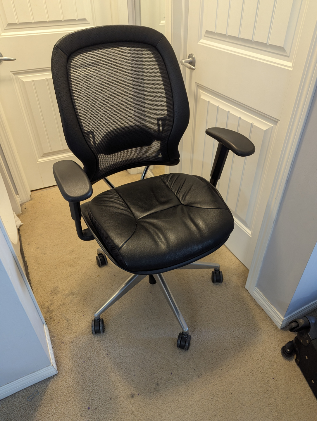 Office Chair - Mesh Back and Leather Seat