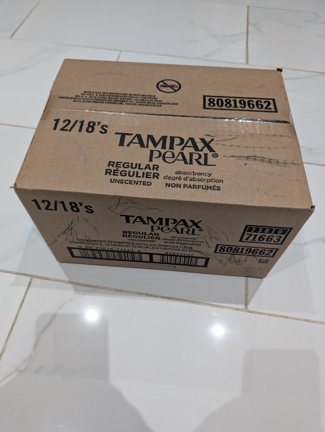 Bulk Tampax Pearl Regular Tampons