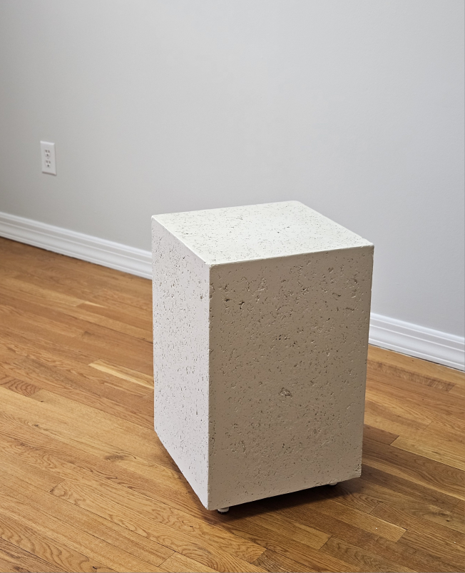CB2 Ivory Concrete Side Table - photo 4