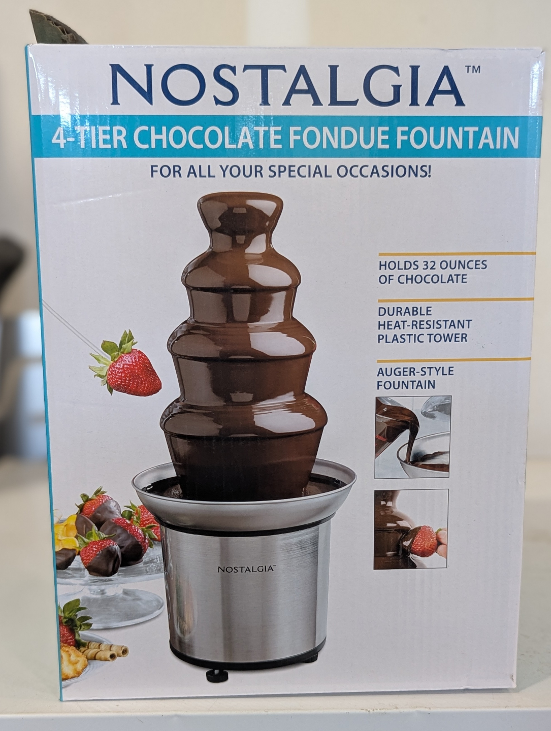 Nostalgia 4-Tier Chocolate Fondue Fountain