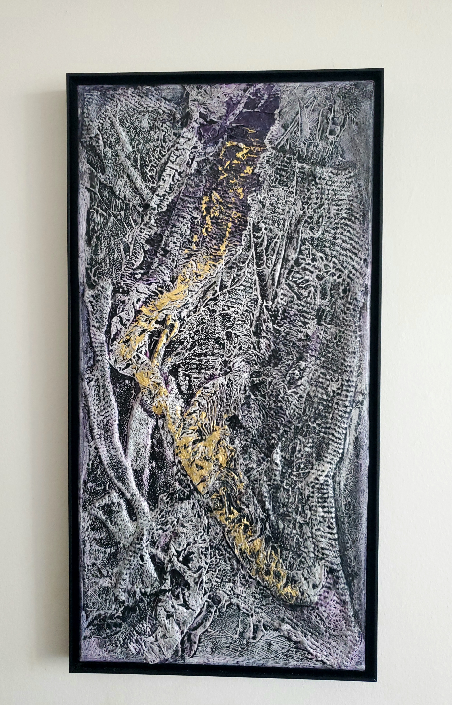 Textured Abstract Painting - Silver, Gold, and Purple