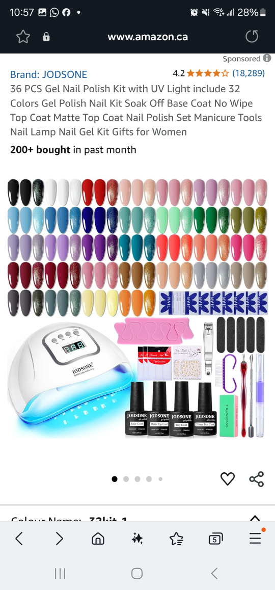 JODSONE 32-Colour Gel Nail Polish Kit with UV Lamp - photo 2
