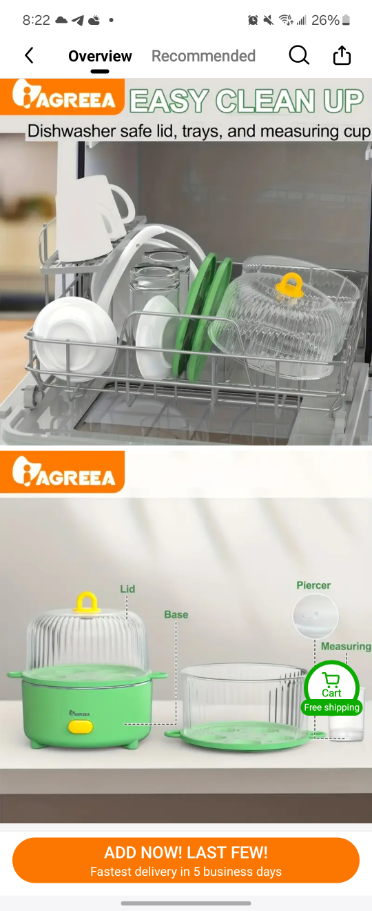 Agreea Egg Cooker -YC-EC01 - Green - photo 5