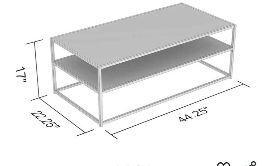 Modern Glass Top Coffee Table with Metal Frame - photo 2