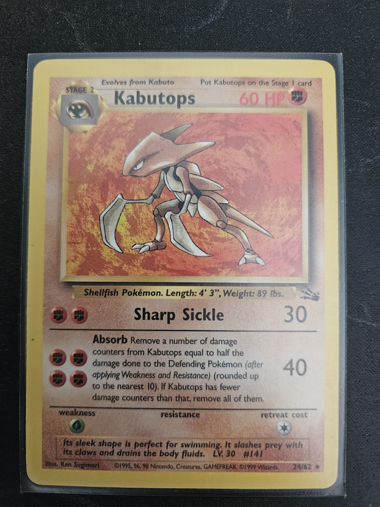 Pokemon Kabutops Card - (24/62) Base Set 1999