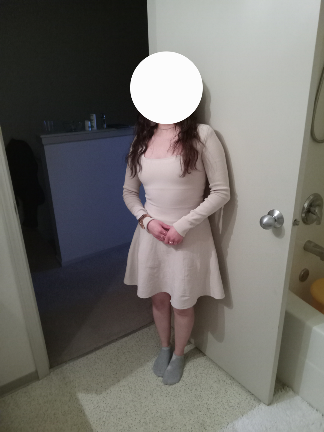 Babaton Cream-coloured A-line dress