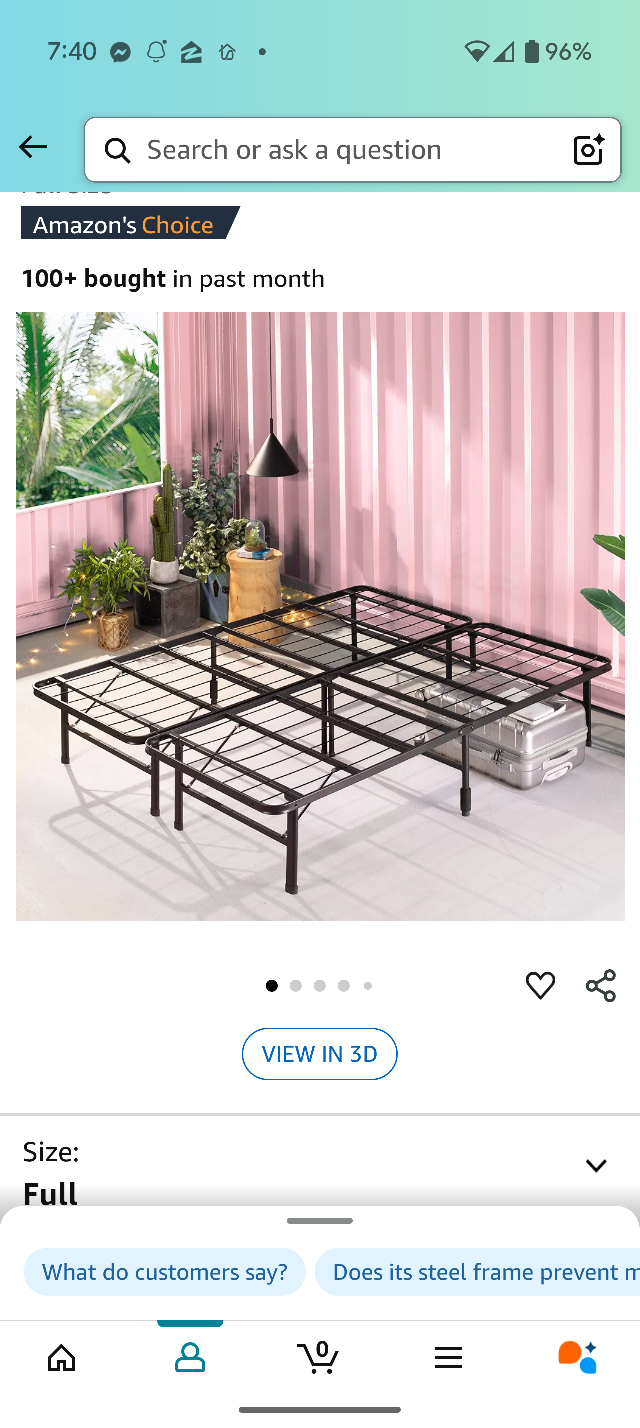 Full-Size Metal Bed Frame and mattress - photo 3