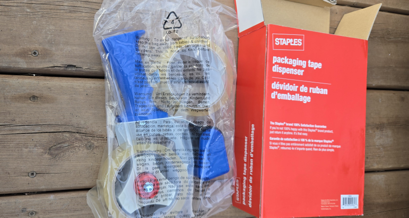 💚Staples Packaging Tape Dispenser with Tape New - photo 3